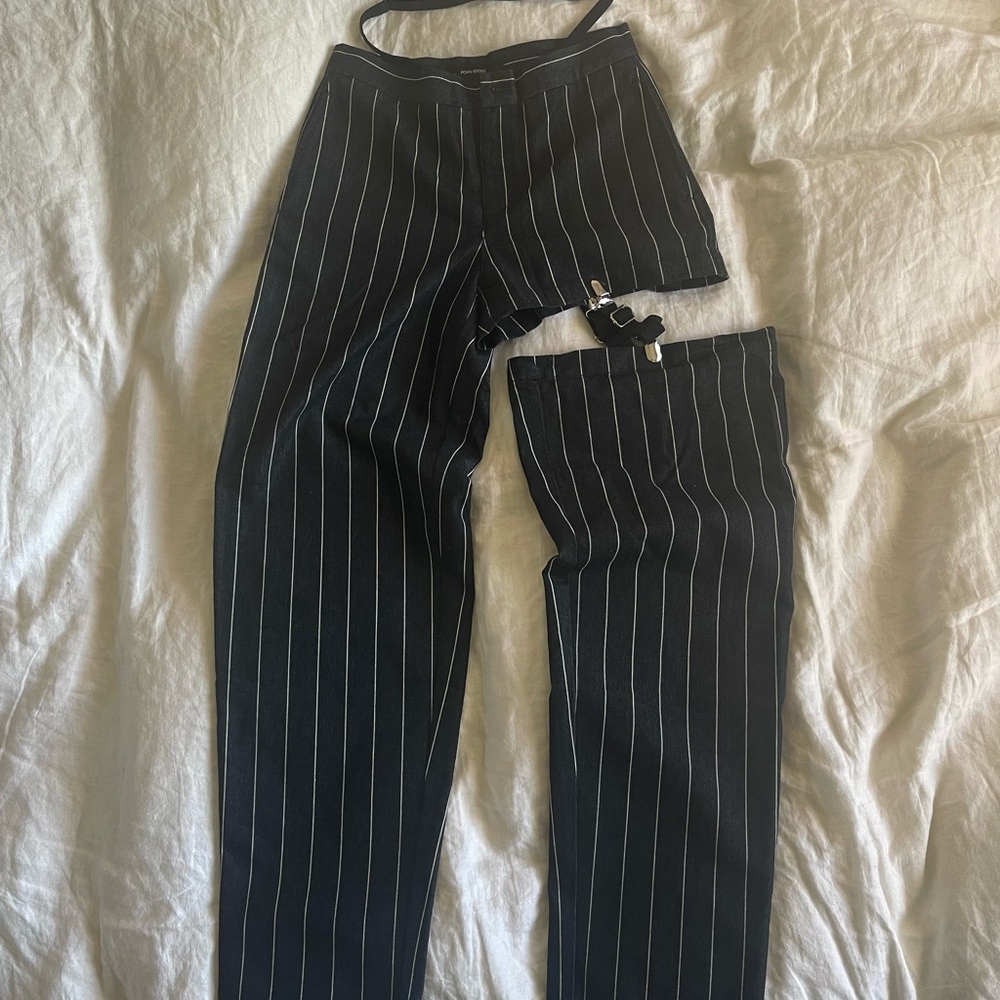 Pony stone suspender pants